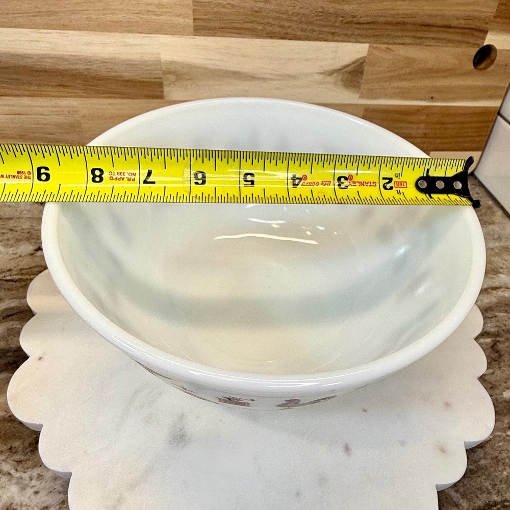 Vintage Pyrex Early American Mixing Bowl Brown on White #403 2.5 Qt - Excellent - Picture 9 of 9